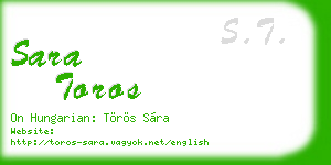 sara toros business card